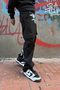 Unisex Graffiti Printed Cargo Pants with Pocket Detail - 3