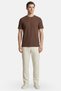 Men Crew Neck Short Sleeve Textured T-Shirt, Brown - 2