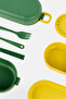 Plastic Stackable Lunch Box With Compartments Set 880 ml, Dark Green - 3