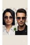 Unisex Wooden Handle Detailed Frameless Gradient Sunglasses