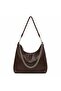 Just Polo Original Women's Loose Soft Leather Chain Accessory 3 Pieces with Strap Options Brown