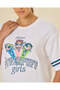 Women White Printed Powerpuff Oversized T-Shirt - 4