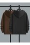 Unisex Brown-Black Still Freedom Printed 3 Thread Hooded Hoodie Sweatshirt - 2
