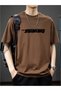 Men's Brown Shining Printed Oversize T-Shirt