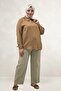 68075 Large Size Men's Collared Short Shirt - Tan - 4