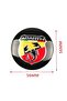 Fiat Abarth Logo Punto 500 Wheel Hub Drop Sticker (Black-Yellow-Red) - 2