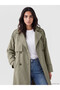 Trendlucky Women's Double-Breasted Collar Trench Coat with a Difference - 2