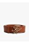 Script Brown Belt (AW0AW18568) Women - 90 - 6