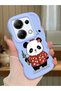 Redmi Note 13 Pro 4g Compatible Case Camera Protector Blue Silicone Couple Phone Case Panda Pattern