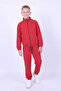 Boy's Stand Collar Zippered Waist Tie Elastic Cuffed Tracksuit Set