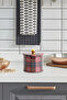 Plaid Patterned Metal Storage Container, 14 Cm, Kitchen Organizer, 500-999 ml