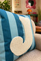 Punch Embroidered Throw Pillow Cover - 43*43 cm - Blue Letter J - Pnk001 - 2