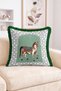 Traditional Decorated Horse Figured Geometric Patterned Fringed Throw Pillow Cover - Vintage Decorative Pillow - 2