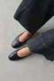 Galo Women's Bow Detail Leather Ballerinas Black - 3