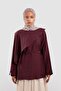 Flounced Tencel Blouse Plum - 4