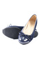 Genuine Leather Navy Blue Ballerina Women's Shoes - Z2561 - 5