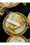 1. Sinif Porselen 6-Person Standing Gold Pattern Coffee Cup Set 90 ml Mdl5 - 6