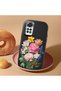 Redmi Note 11 Compatible Case Camera Protector Black Silicone Couple Phone Case with Floral Pattern - 2