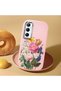 Realme C65 Compatible Case Camera Protector Pink Silicone Couple Phone Case with Floral Pattern - 2