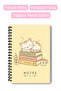 Books and Sleeping Cute Cat A5 50 Sheets 100 Pages Spiral Ruled Notebook - 4