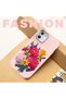Redmi 10 Compatible Case Camera Protective Pink Silicone Couple Phone Case with Floral Pattern - 7