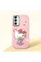 Samsung Galaxy A05S Compatible Case with Camera Protection Pink Silicone Couple Phone Case with Kitty Pattern
