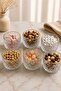 Gold Miami Crystal Glass Snack Bowl / Turkish Delight Bowl – 6-Piece Presentation Bowl