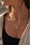Stainless Steel Minimal Design Gold Color Zircon Stone Moon Star Necklace - 3