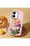 Vivo Y36 Compatible Case Camera Protective Pink Silicone Couple Phone Case with Floral Pattern - 2