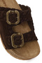 Women's Brown Double Buckle Thick Soled Suede Leather Slippers 26Sfd181210 - 8