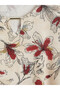 Original Oval Collar Floral Blouse - 7