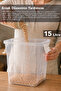3-Piece 15Lt Deep Elora Storage Box - Multi-Purpose Lockable Lid Organizer Box Beige - 4