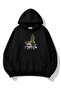 Green Butterfly Printed Hooded 2 Thread Threaded Sweatshirt