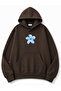 Floral Printed Hooded 2 Thread Threaded Sweatshirt