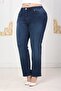 Pleated Pipe Leg High Waist Comfortable Fit Plus Size Soft Denim Pants