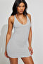 Gray Halter Neck Mini Dress with Back Detail Sh363 - 2