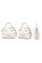 Cream Patent Leather Women's Hand and Shoulder Bag - 3