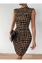 Women's Semi-Turtleneck Sleeveless Print Short Diving Dress - 4