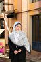 Allure Linea Patterned Tencel Shawl - Navy Blue and White - 3