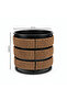 Brown & Black Round Planter Pot with Seagrass Weave & Black Metal Frame - 26×26 cm - 4