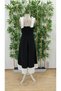 Women's Double Color Kiloş Imported Crepe Dress with Ribbon Straps on the Shoulders - 6