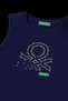 Baby Boy Logo Printed Cotton Undershirt 1-5 Years Dark Blue - 3