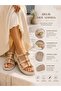 Tarhan Gold Accessory Detailed Women's Sandals Cream