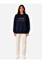 Bloom Print Detailed Embroidered 2 Thread Crew Neck Sweatshirt