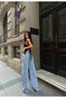 Premium Lycra-Free High Waist Relaxed Fit Wide Leg Denim Jeans Trousers - 5