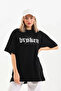 Unisex printed oversize t-shirt - black - 4