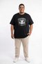 Black 100% Cotton Oversized Plus Size Men's Printed T-Shirt - 3XL 4XL 5XL 6XL 7XL 8XL 9XL 10XL 11XL T-Shirt - Relaxed Fit - 2