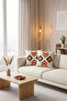 2-Piece Punch Embroidered Throw Pillow Cover Modern Bohemian Decorative Sofa Cushion Cover - 3