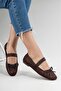 Berity Women's Mesh Ballerinas Brown Genuine Leather - 7