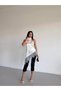 Women's White Halter Neck Lace Embroidered Asymmetrical Satin Blouse Hzl26S-Fry123901 - 5